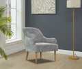 Chenille Armchair, Modern Style Accent Chair With Wood Legs, Comfy Design For Living Room, Bedroom, Office, Gray Gray Foam Wood Fabric