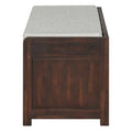 Distressed Shutter Storage Bench With Acacia Veneer For Retro Charm For Living Room, Entryway Espresso Espresso Mdf