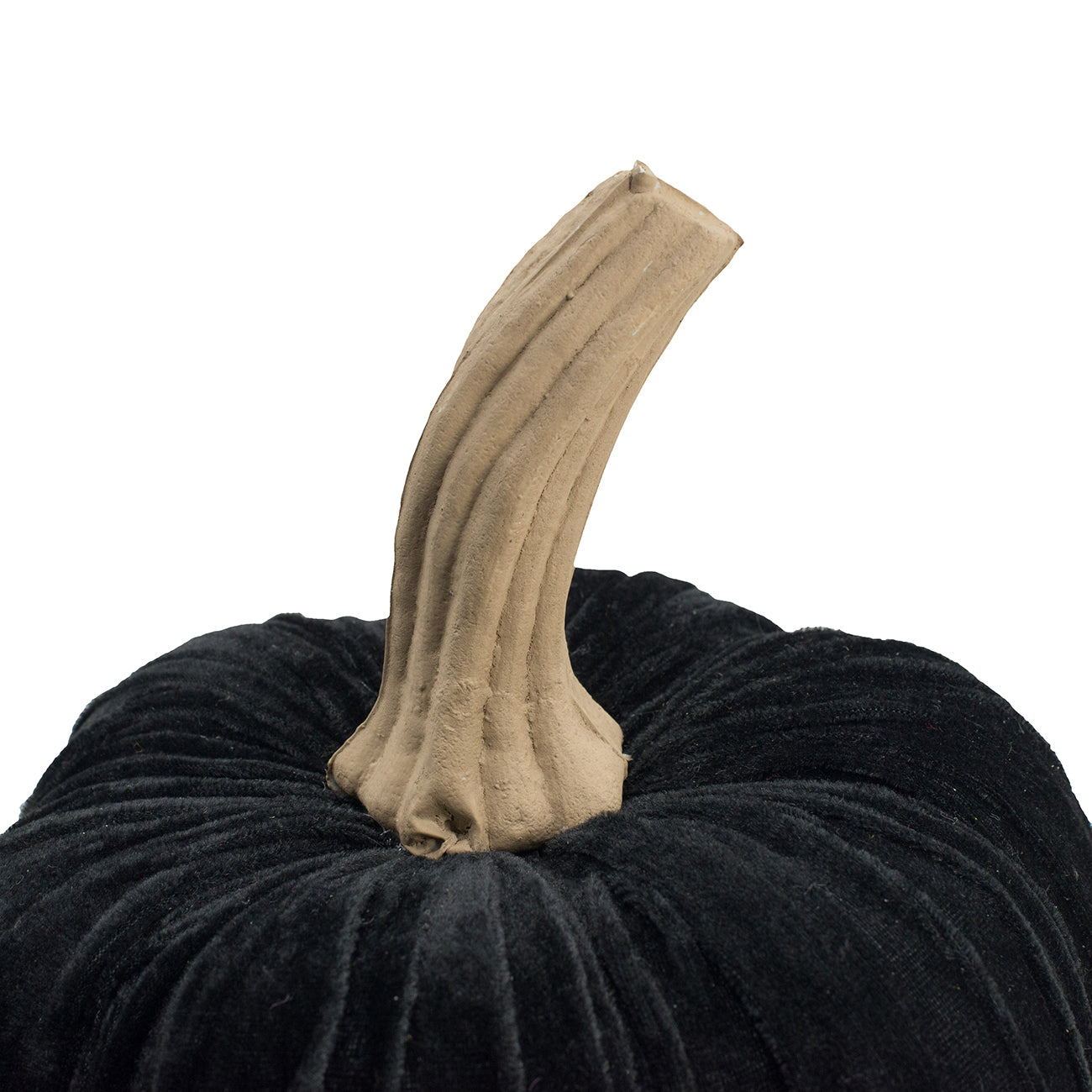 Set Of 2, 9.5" Black Velvet Pumpkin Large, For Holiday Halloween Decor Black Fabric,Foam