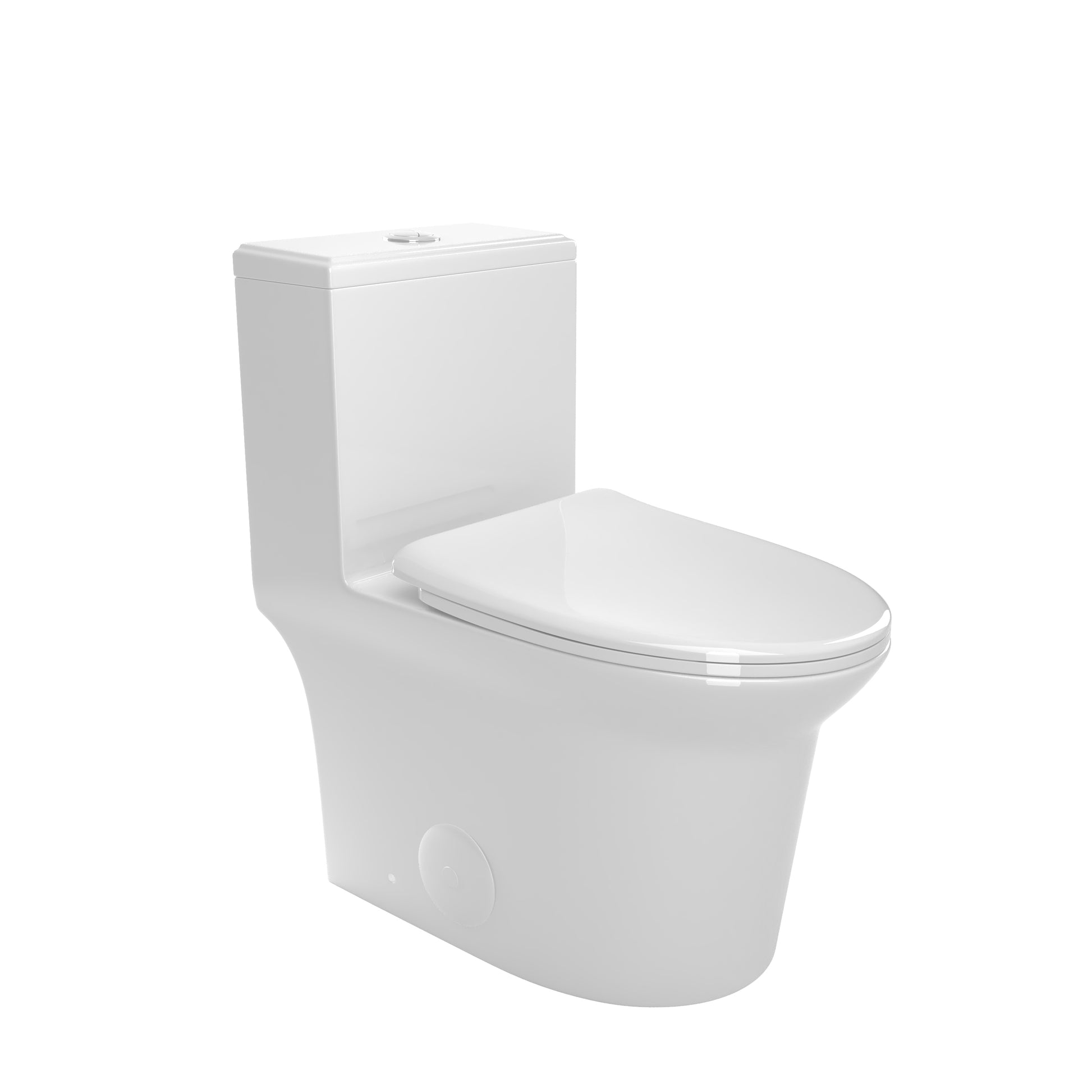 1.1 1.6 Gpf Elongated Comfort Height Super Quite Flushing Floor Mounted One Piece Toilet, Cupc Certified, Watersense Cetified, Ceramic, White Color, Soft Close Seat White Ceramic