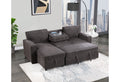 Territory Dark Grey Pull Out Sofa Bed Dark Gray Fabric 3 Seat