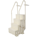 Pool Ladder Heavy Duty 4 Safety Step For Above Ground Pools Stair Entry System With Handrails 400Lbs White Polypropylene