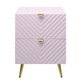 Gaines Nightstand, Pink High Gloss Finish Bd02663 Pink Wood Metal