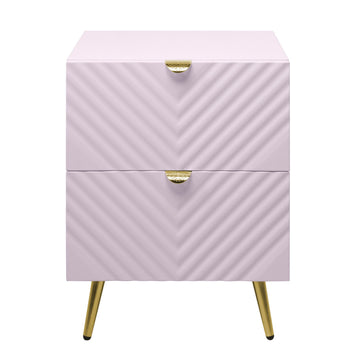 Gaines Nightstand, Pink High Gloss Finish Bd02663 Pink Wood Metal
