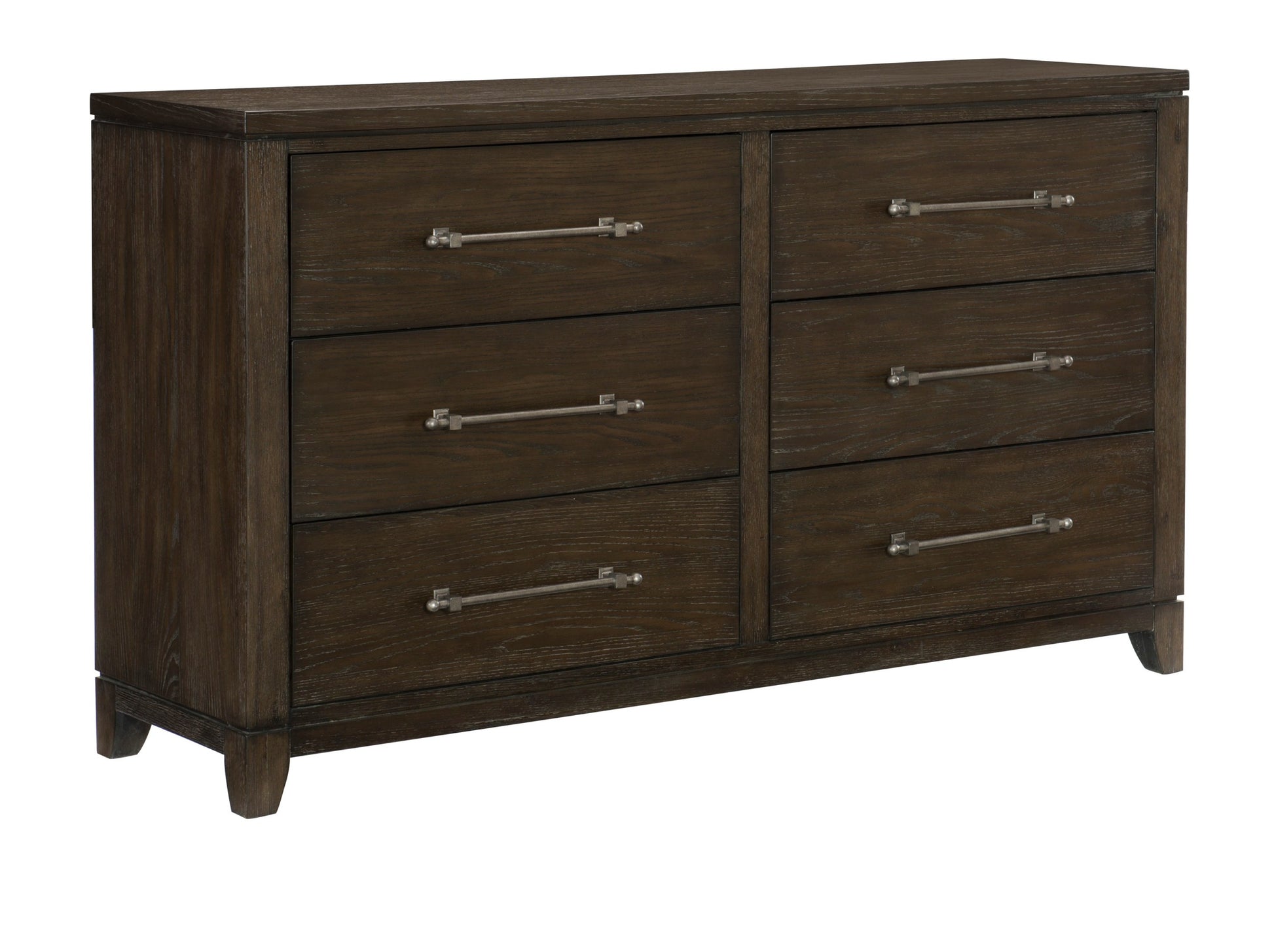 Contemporary Style Bedroom 1Pc Dresser Of 6 Drawers Dark Brown Finish Wooden Furniture Modern Look Dark Brown Bedroom Contemporary,Modern Wood