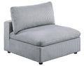 Dark Gray Color 6Pc Modular Sectional Set Corduroy Upholstery Couch 3X Corner Wedge 2X Armless Chairs 1X Ottoman Living Room Furniture Dark Gray Primary Living Space Cushion Back Contemporary,Modern