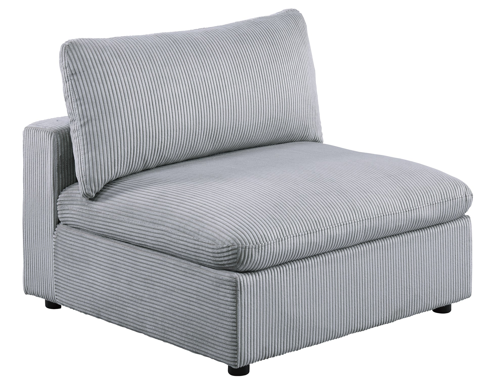 Dark Gray Color 6Pc Modular Sectional Set Corduroy Upholstery Couch 3X Corner Wedge 2X Armless Chairs 1X Ottoman Living Room Furniture Dark Gray Primary Living Space Cushion Back Contemporary,Modern