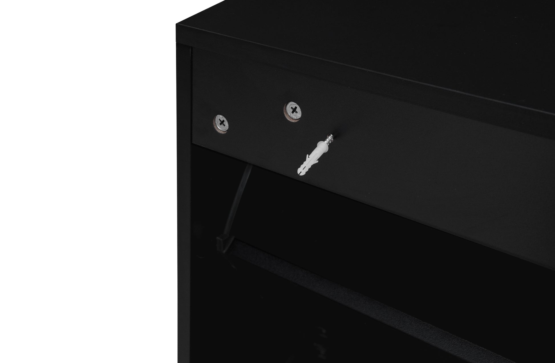 Rattan 3 Door Shoe Rack, Freestanding Modern Shoe Storage Cabinet, For Entryway Black Particle Board