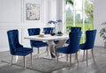 Contemporary Blue Color Flannelette 2Pcs Side Chairs Button Tufted Upholstered Dining Chairs Wingback Design Furniture Set Blue Dining Room Classic,Contemporary,Luxury Wingback Chair Tufted Back Set Of 2 Solid Wood