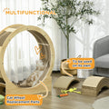 Pawhut Cat Scratching Board, 4 Pack Cat Scratcher For Indoor Cats, Reversible Cat Scratching Post Replacement For Cat Wheel, Brown Brown Particle Board