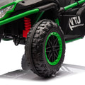 24V Two Seater Kids Ride On Utv W Parents Control,20In Seat Width,400W Super High Power,Four Wheel Suspension,Bluetooth,Mp3,Usb,Led Light,Horn,Rear Storage Space,Speeds 3.73 4.97Mph For Kids Aged 3 . Green 100 149 Lbs Polypropylene