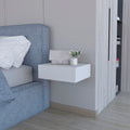Vienna Floating Nightstand, Sleek Wall Mounted Design With Spacious Drawer Storage White 1 Drawer Floating Contemporary Storage Particle Board Engineered Wood