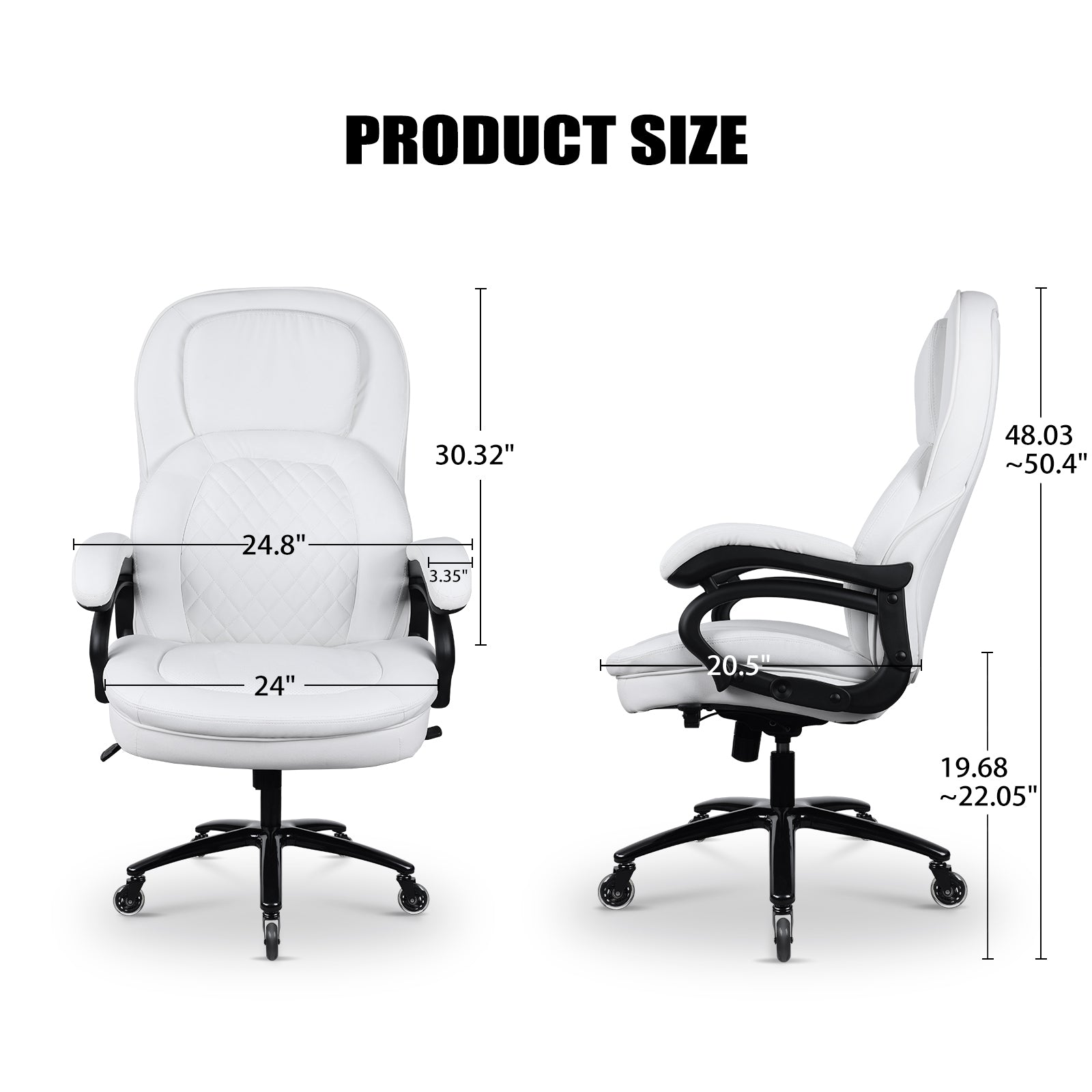 Big And Tall Office Chair White Pu Leather Office Chair White Foam Pu Leather