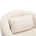 Coolmore Living Room Accent Barrel Chair, Century Modern Style Decorative Chair, Armchair For Living Room With Thick Cushions And Pillows, Comfy Single Sofa Chair, Chair With Wooden Legs,Beige Beige Corduroy