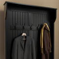 Homcom 3 In 1 Entryway Hall Tree With Storage Bench, Coat Rack With Four Hooks And Shoe Storage, Black Black Mdf