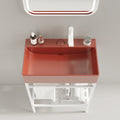 Lofi 24'' Bathroom Sink Without Cabinet, Red Ceramic Basin Red Bathroom Modern,Scandinavian Ceramic