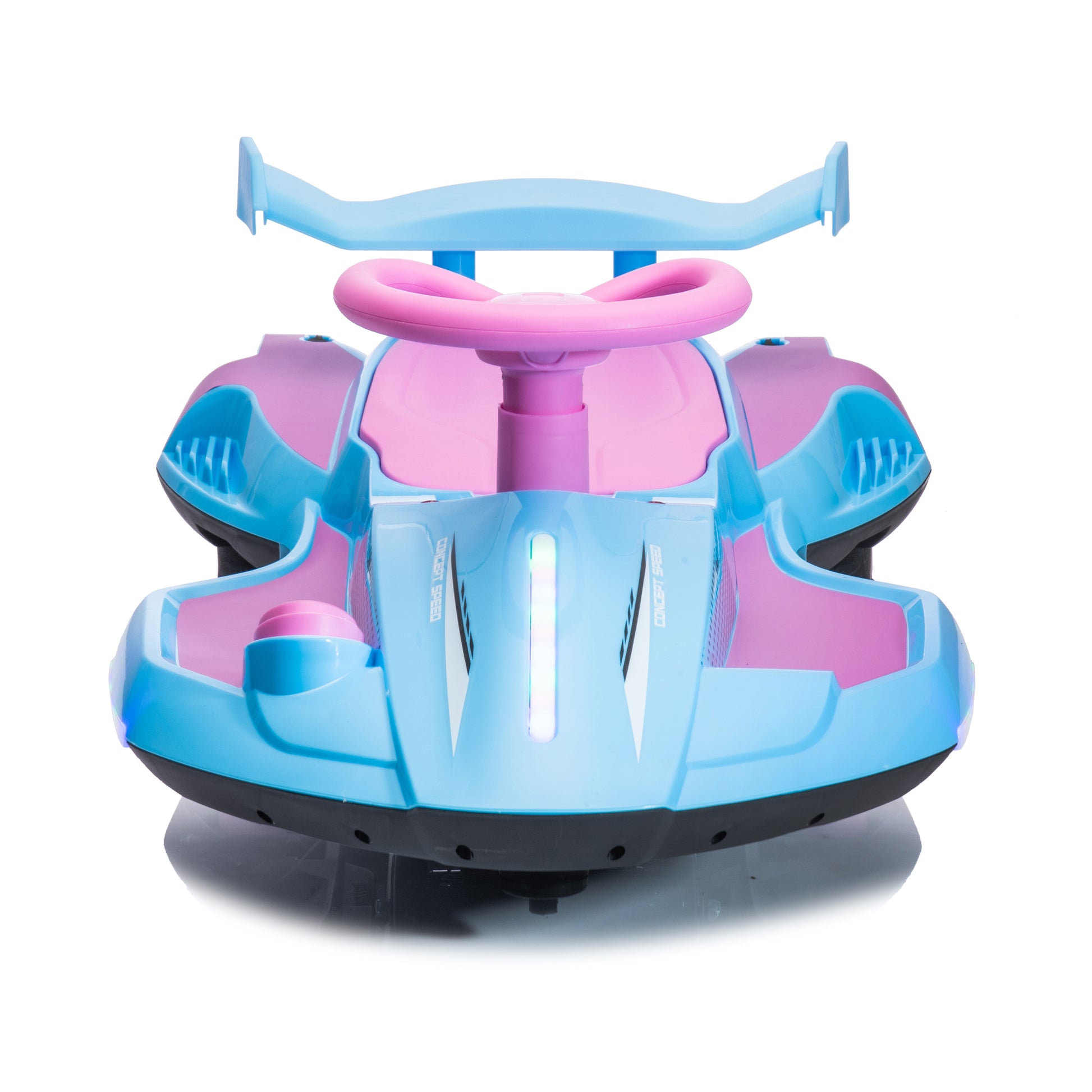 12V Kids Ride On Electric Toy,360 Degree Drift In Place,Spray Function,Front&Side Lights Design,Usb Mp3,Bluetooth,Music, 3.73 4.35 Mph,Easy Installation,Ultimate Cool Operation For Kids Aged 3 . Purple 100 149 Lbs Polypropylene