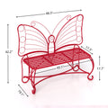 Butterfly Cast Metal Garden Bench, Outdoor Bench Patio Seat, Park Bench Outdoor Seating For Garden, Yard, Park, Entryway Red Garden & Outdoor 2 Person Seating Group Metal