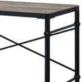Oklarth Rustic Oak & Black Finish Writing Desk Black,Oak Metal,Synthetic Wood