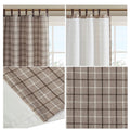 Plaid Faux Leather Tab Top Curtain Panel With Fleece Lining Only 1 Pc Panel Multicolor Polyester