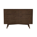 Caroline Mid Century Modern Solid Wood Dresser Brown Solid Wood
