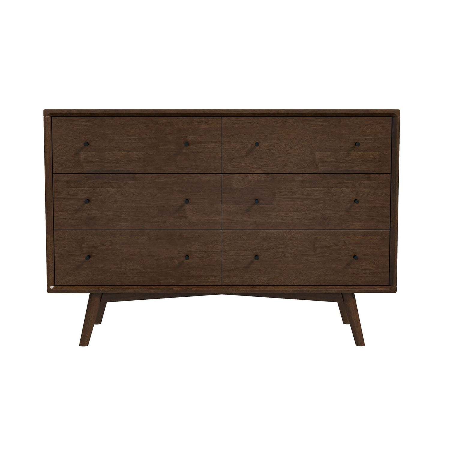 Caroline Mid Century Modern Solid Wood Dresser Brown Solid Wood