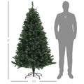 Homcom 6Ft Artificial Christmas Tree, Xmas Tree With 1000 Branch Tips, Auto Open, Holiday D Cor With Steel Base For Home Office, Green Green Steel