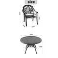 Cushions In Random Colors 5 Piece Set Of Cast Aluminum Patio Furniture With Cushions Yes Dining Set Black Seats 4 Rust Resistant Frame Water Resistant Cushion Garden & Outdoor Complete Patio Sets Aluminium