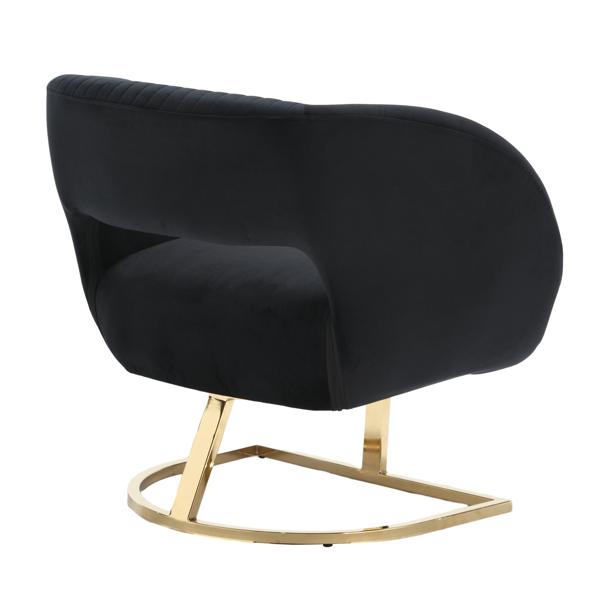 Coolmore Upholstered Tufted Living Room Chair Textured Linen Fabric Accent Chair With Metal Stand Black Velvet