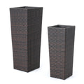 Rattan Flower Pot Brown Brown Rattan