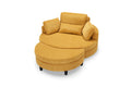 51 Inch Beige Corduroy Sofa With Two Throw Pillows And A Waist Pillow With An Extra Tray For Comfortable Seating Suitable For Small Apartment Bedroom Space Yellow Corduroy 1 Seat