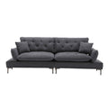 United Linen Sofaaccent Sofa Seat Sofa With Metal Feet Dark Gray Linen 3 Seat