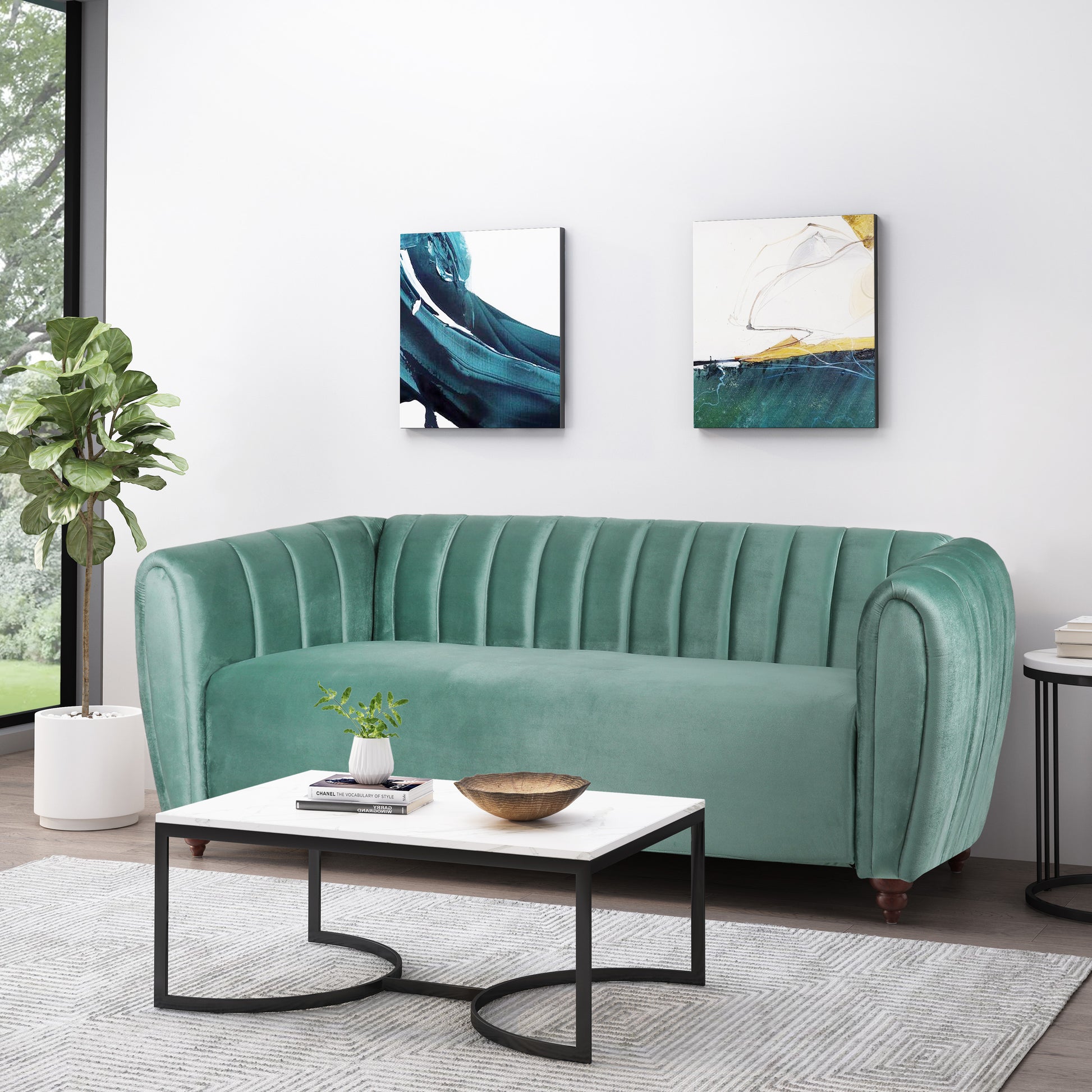 3 Seater Sofa Turquoise Velvet 3 Seat