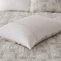 3 Piece Cotton Jacquard Duvet Set Full Queen Ivory Polyester