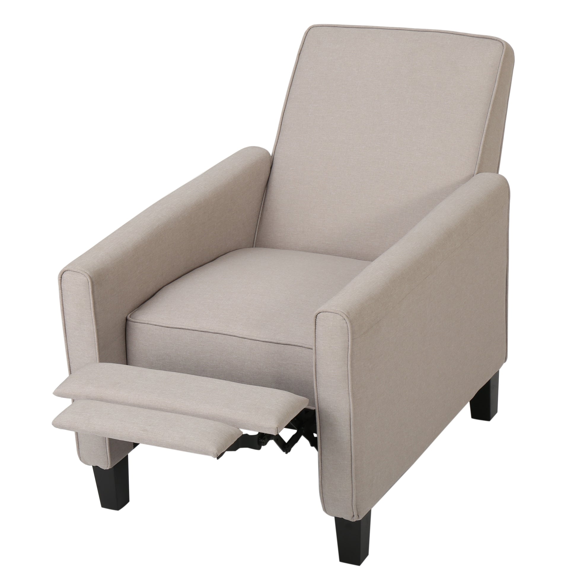 Recliner Push Back Chair For Elegant Home D Cor Beige Beige Polyester