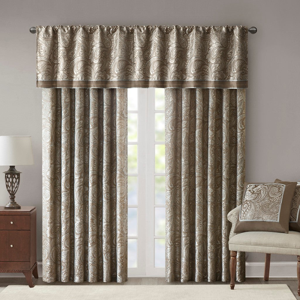 Jacquard Curtain Panel Pair 2 Pcs Window Panels Multicolor Polyester