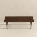 Mia Mid Century Modern Solid Wood Bench Dark Brown Brown Mid Century Modern Rubberwood Solid Wood