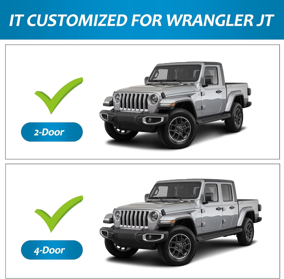 Front & Rear Fenders Compatible With 2020 2024 Jeep Wrangler Gladiator Jt Sport & Willys Black Abs