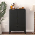 Lockers,Side Cabinets,Wine Bar Cabinet,Liquor Storage Credenza,Sideboard With Wine Racks & Stemware Holder,Wine Glass Holder,Metal Handle, Placed In Family Bars,Hallways,Living Rooms,Color:Black Brown 5 Or More Spaces Black Brown Primary Living Space