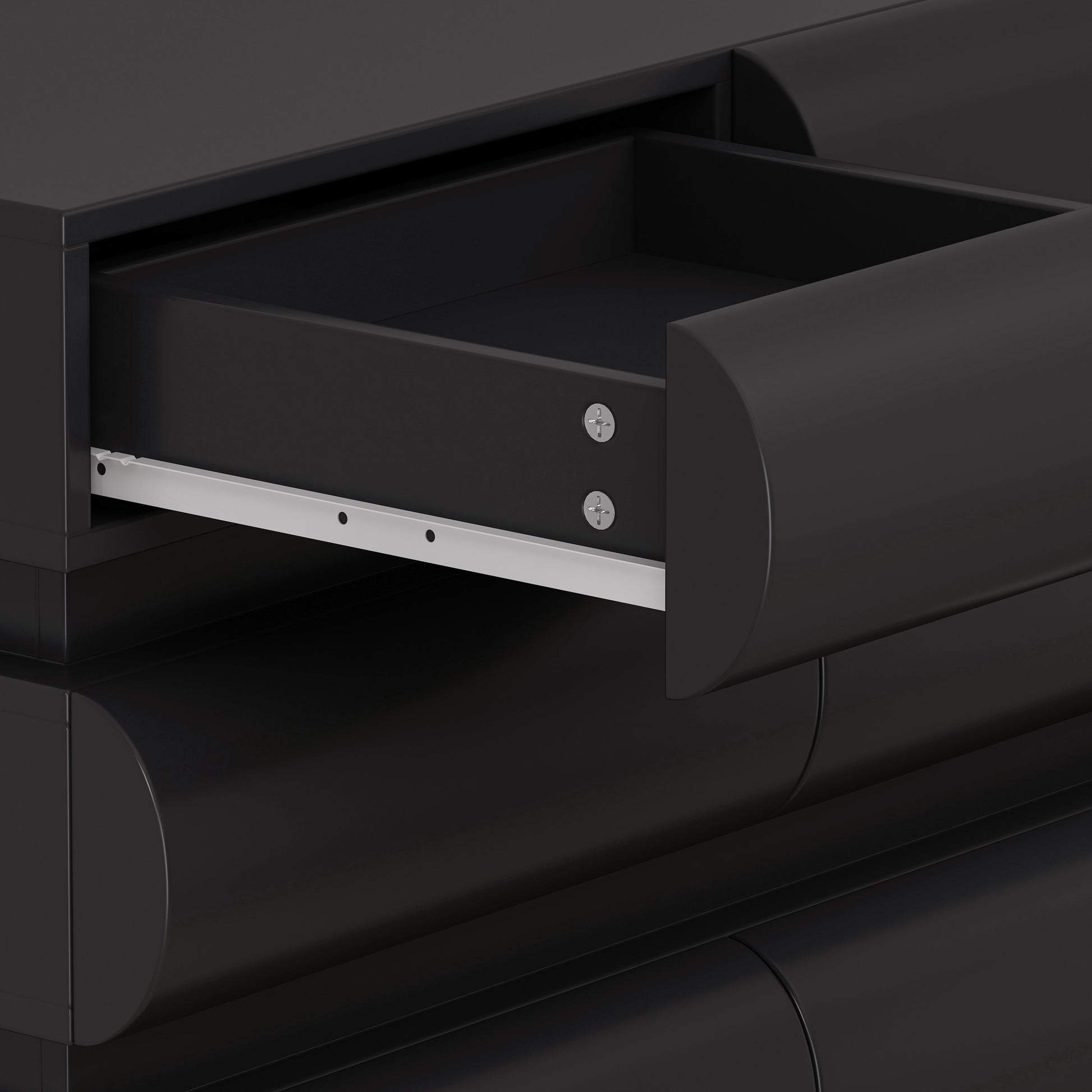 8 Drawer Dresser For Bedroom, Black Dresser No Handle, Modern 8 Chest Of Drawers With Wide Storage Black Mdf