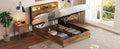 Metal Platform Bed With Underneath Storage, Led And Usb Ports, Full, Black Full Black Mdf Metal