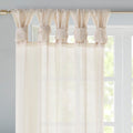 Twisted Tab Voile Sheer Window Pair Ivory Polyester