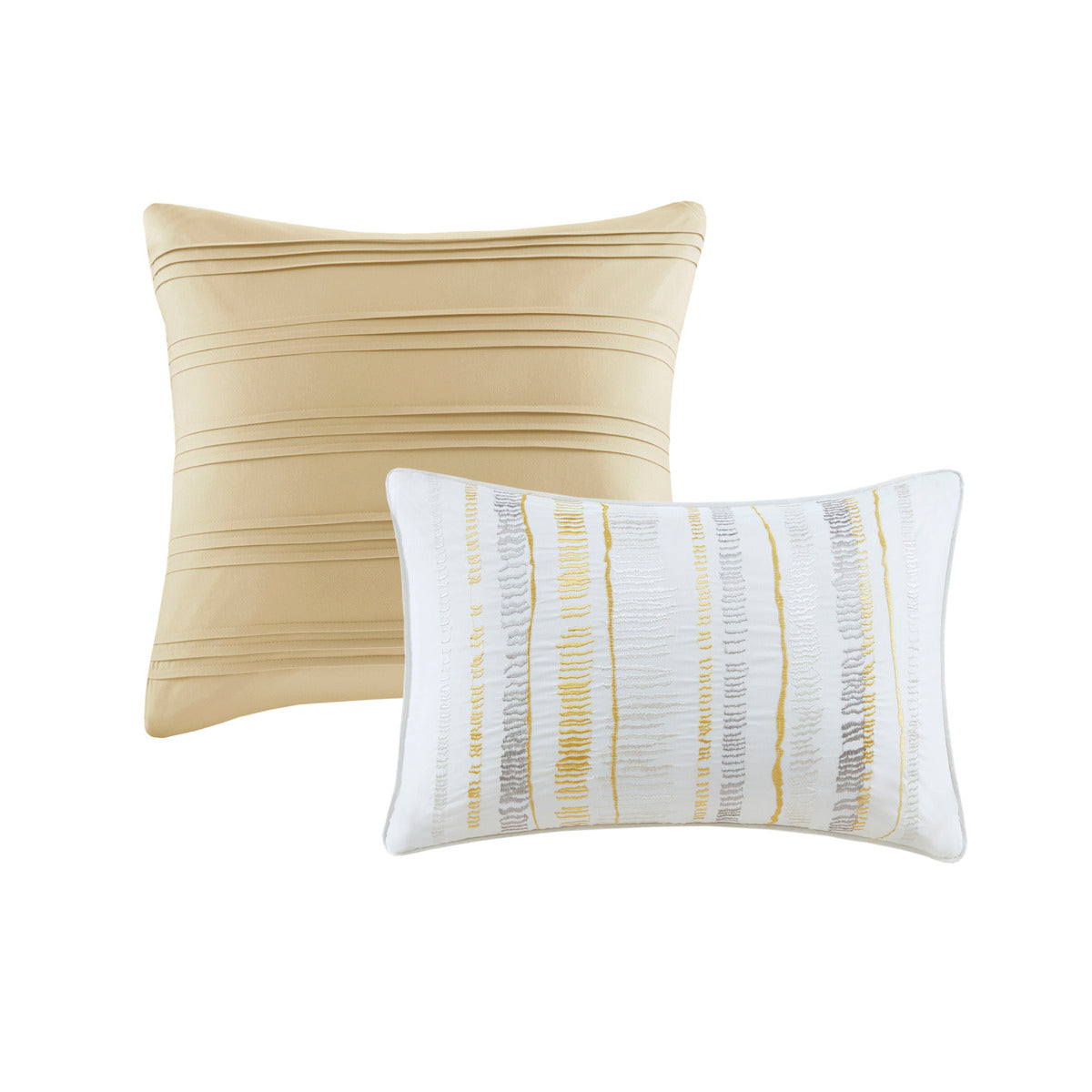 8 Piece Printed Seersucker Comforter And Quilt Set Collection Yellow Full Queen Full Yellow Polyester