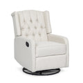 Classic Design, Manual Recliner Chair With 360 Degree Swivel Beige Fabric