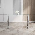 Console Table Stainless Steel Glass,Meal Side Table Silvery Clear Bs 02 S Silver,Transparent Primary Living Space Modern Stainless Steel