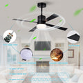 48'' Fandelier Ceiling Fans With Lights And Remote, Low Profile Ceiling Fan Flush Mount & Hang, 3000K 6500K Dimmable Led Fan Light, White Modern Ceiling Fans With Lights For Bedroom Matte Black Ceiling Fans 2700K 3000K Warm White Under 1000Lm American