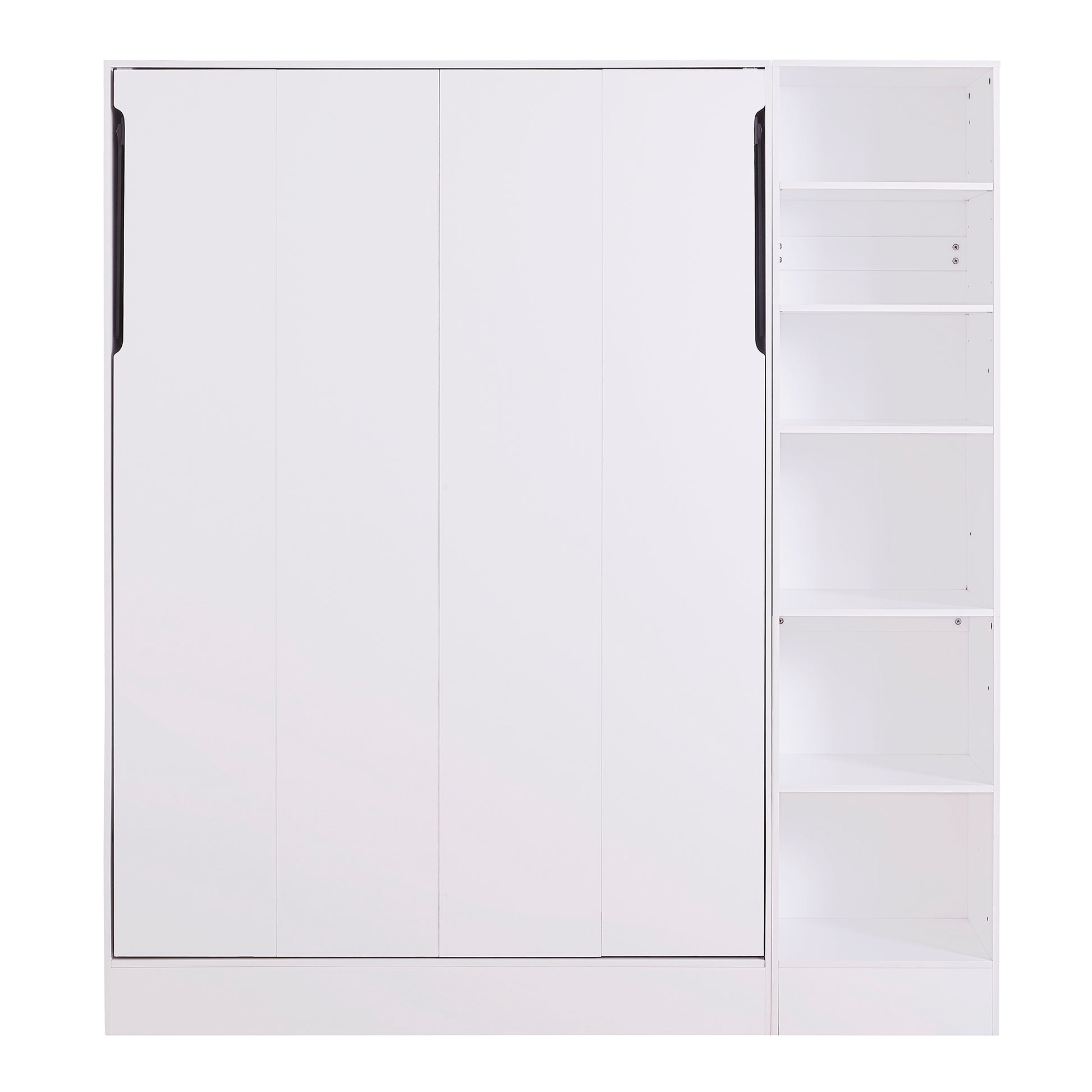 Full Size Murphy Bed Wall Bed With Sofa,With Shelves,White Full White Plywood