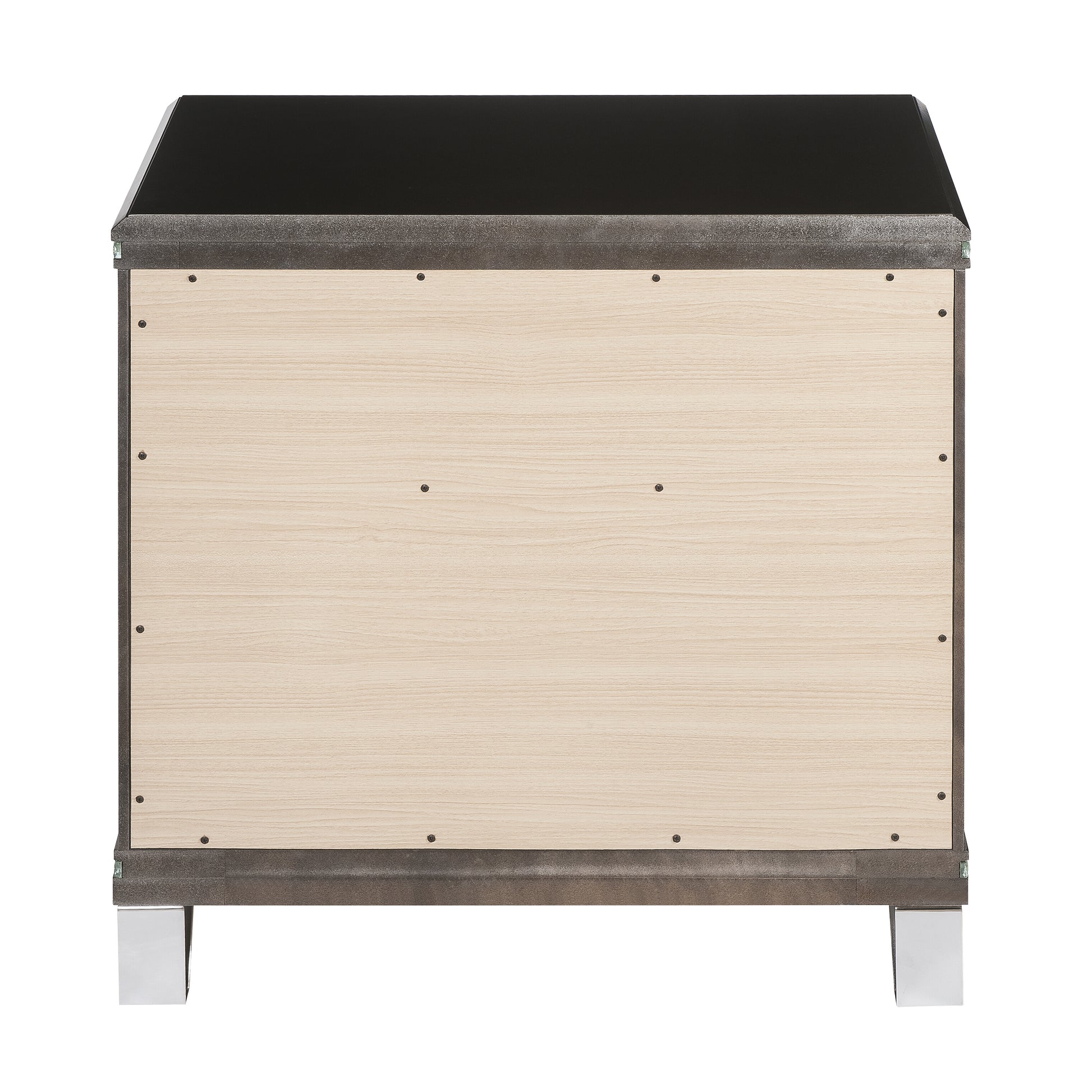 Dark Champagne 2 Drawer Nightstand Champagne 2 Drawers Bedroom Rectangle Felt Lined Drawers Solid Wood Mdf