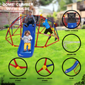 Xcf007 6Ft Dome Climber With 1.2M Slide For Age 3 Climber With Climbing Stones Blue Red Metal