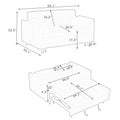 Modern Velvet Sofa, Sofa Pull Out Bed, Smallseat Casual Sofa With Back, With Pillow, Pockets, Living Room Furniture, 3 In 1 Convertible Sleep Sofa Bed. Beige Velvet 2 Seat